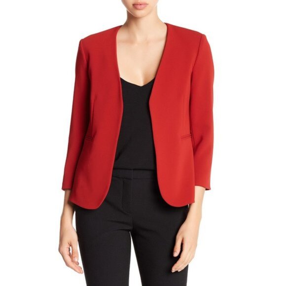 Theory Jackets & Blazers - Theory Womens Size 4 Red Oak Lindrayia Admiral Jacket Blazer Made in USA